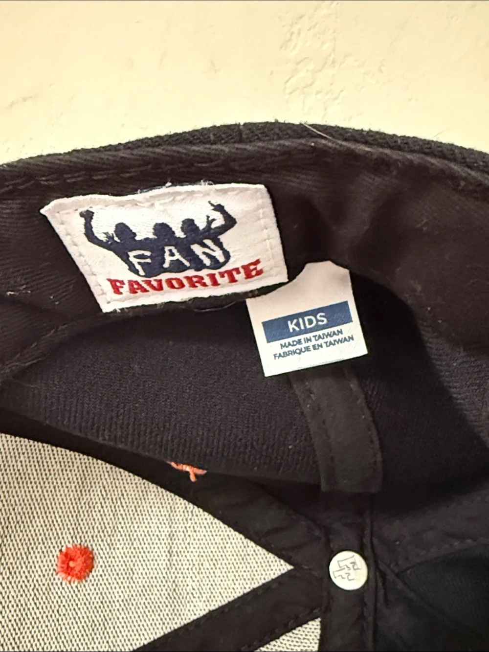 Kids Giants Black and Orange Baseball Cap kids adjustable size